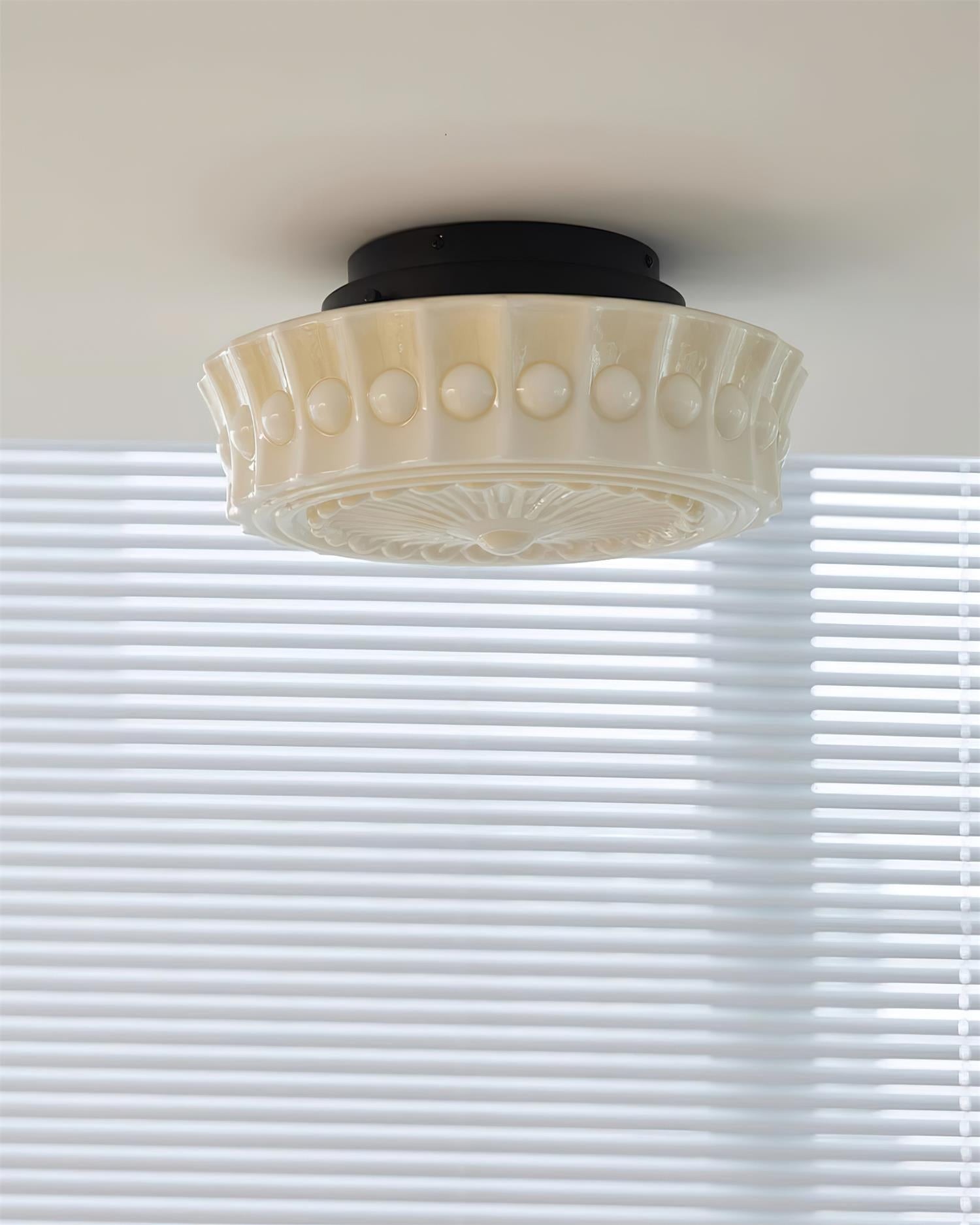 Rigidus French Vintage Glass Cream Style Ceiling Light K431