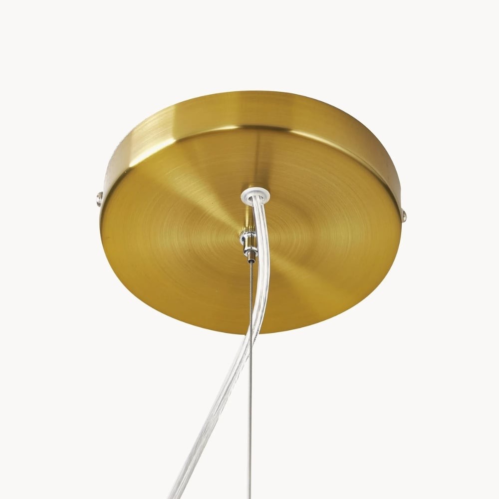 Glissora Soft Curved Glass Pendant Light - Hanging Pendant Glass and Metal for Dining and Kitchen Island K1750