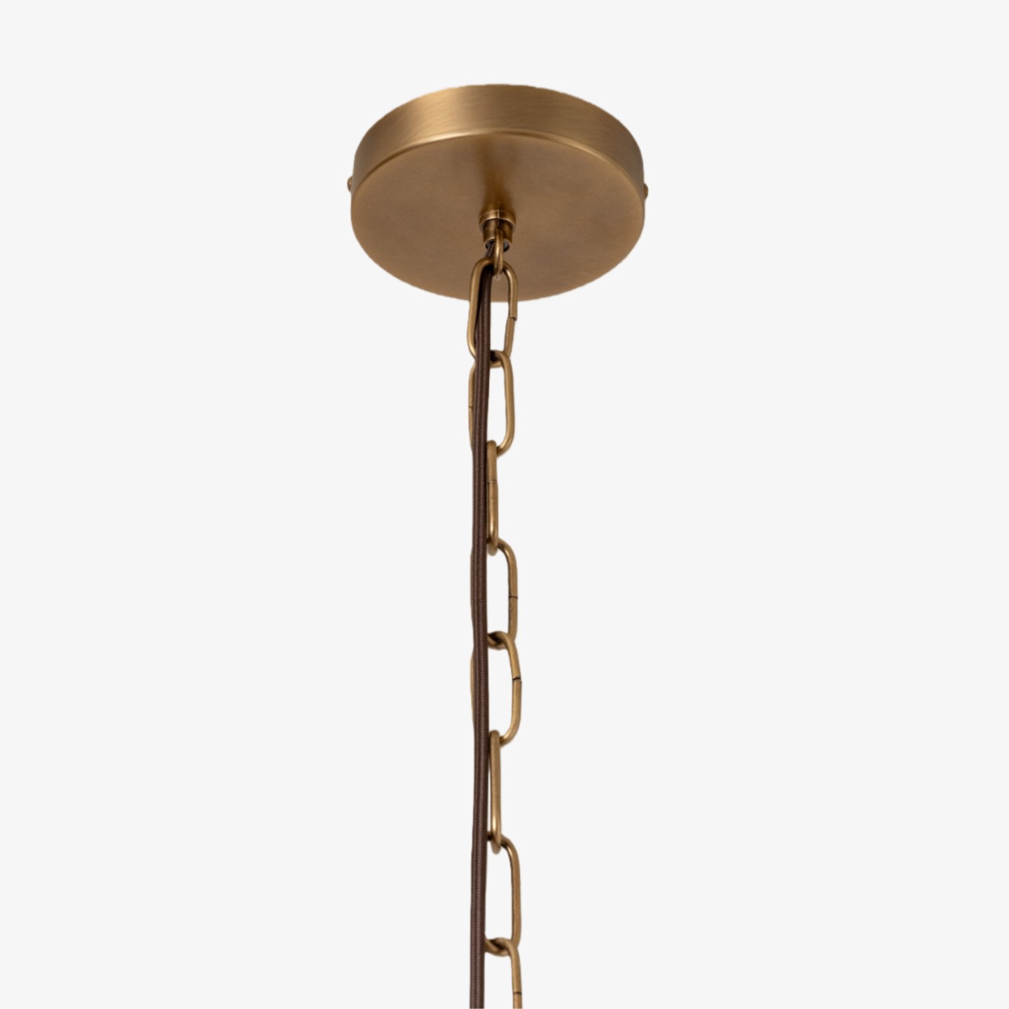 Loomis Tall Pendant - Textured Linen Shade Aged Brass Ceiling Light for Dining Room and Kitchen K2058