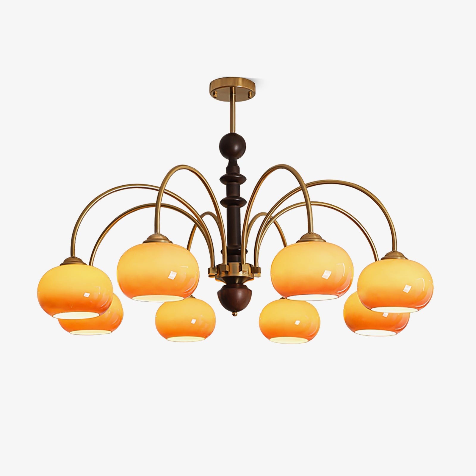 Vintage Bauhaus Persimmon Chandelier K632