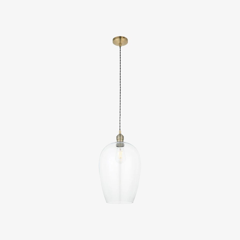 Clarione Height-Adjustable Glass Pendant Light - Classic Art Deco Light K2004