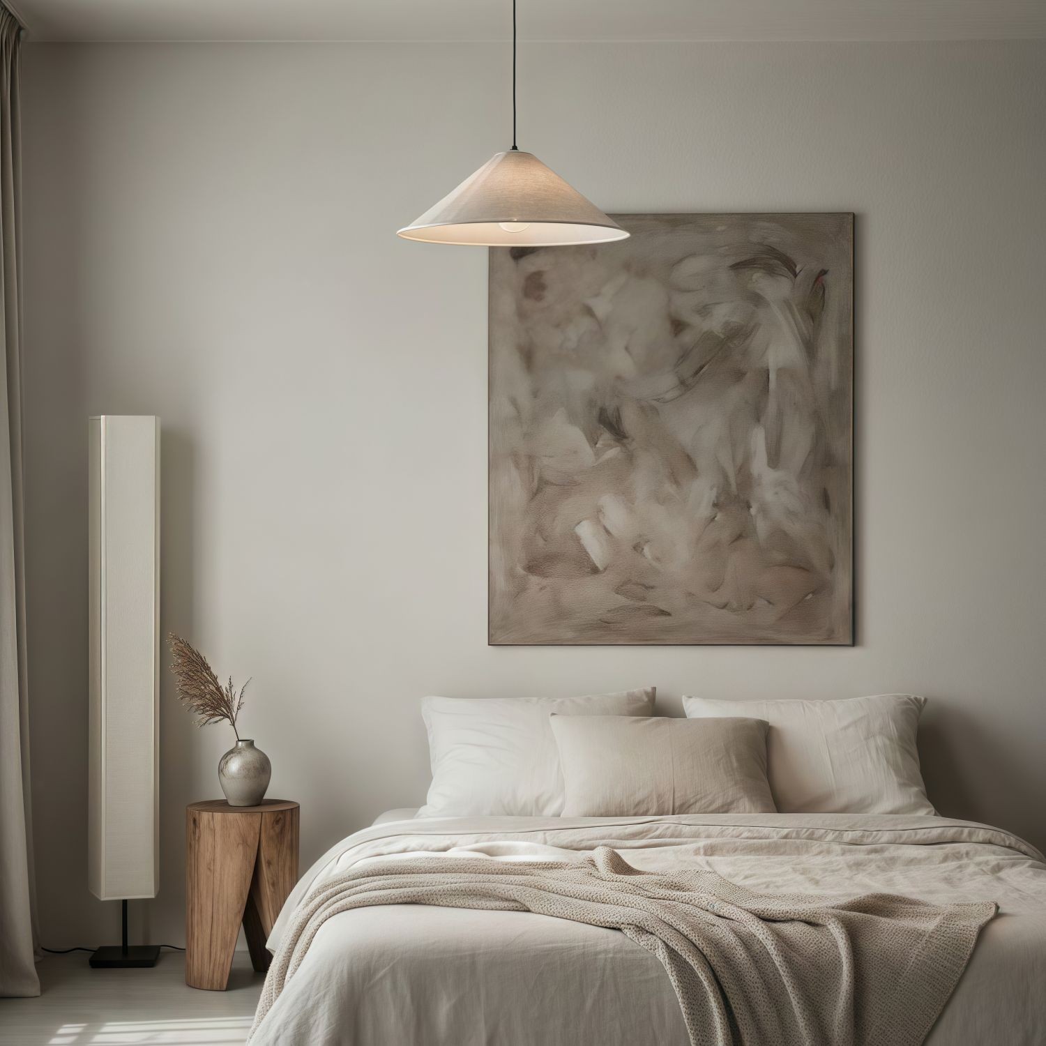 Zalen Soft Pleated Fabric Pendant Lamp - Modern Classic Bedroom Lighting K1681