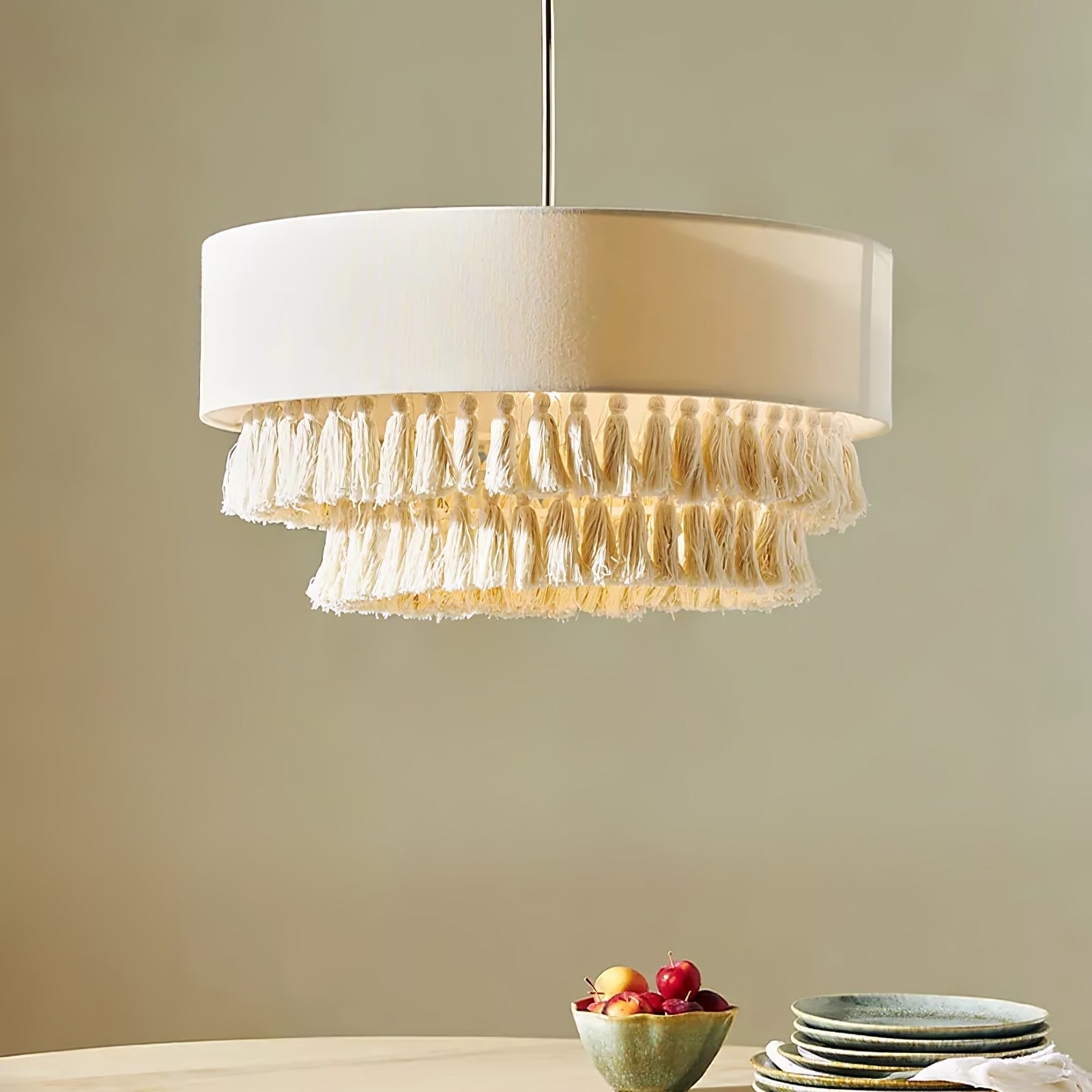 Bohemian Hemp Rope Tassel Chandelier K396