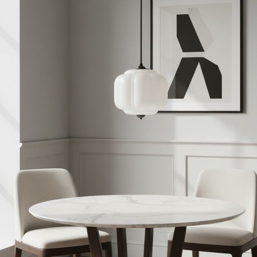 Retro Eloise Milk Glass Pendant Light For Kitchen K946