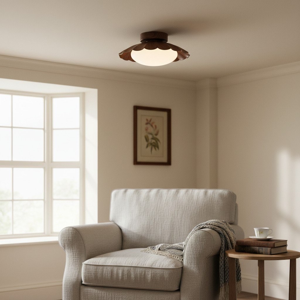 Pluvoria Minimalist Scalloped Clouds Ceiling Light - Modern Design Flush Mount for Living Room K2113
