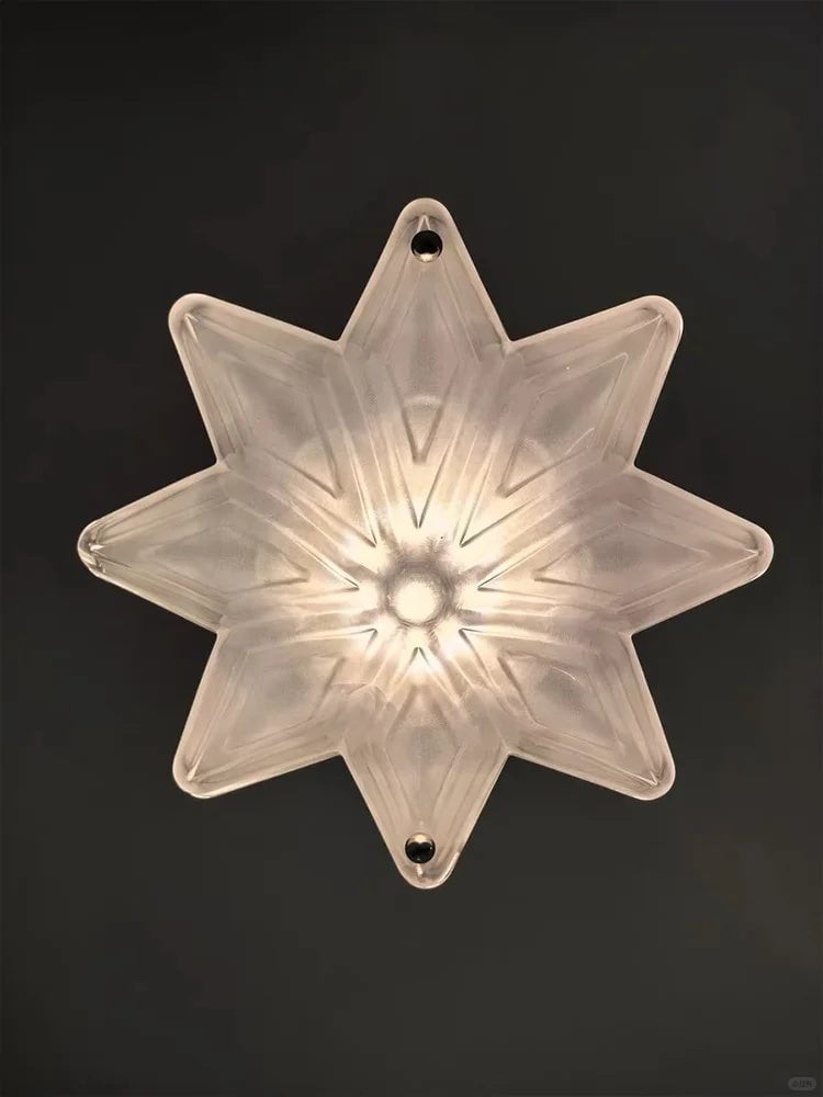 Art Deco Astris Star Chandelier - Frosted Glass Deco Fixture for Dining Room K1564