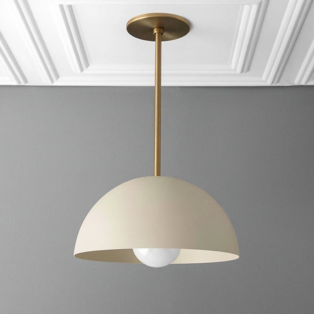 Metio Dome Neutral Dome Pendant - Modern Metal Accent Lighting K1526