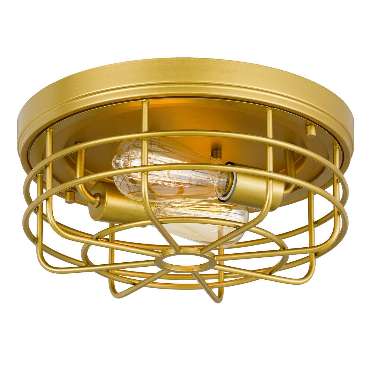 Industrial Flush Mount Metal Cage Round Ceiling Light K106