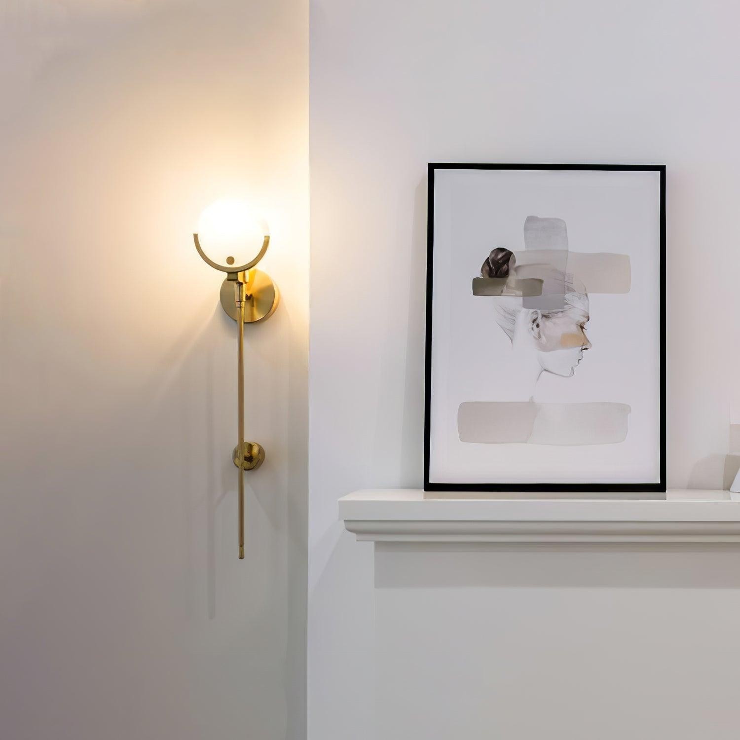 Metal Brass Spherical Bedroom Wall Lamp K247