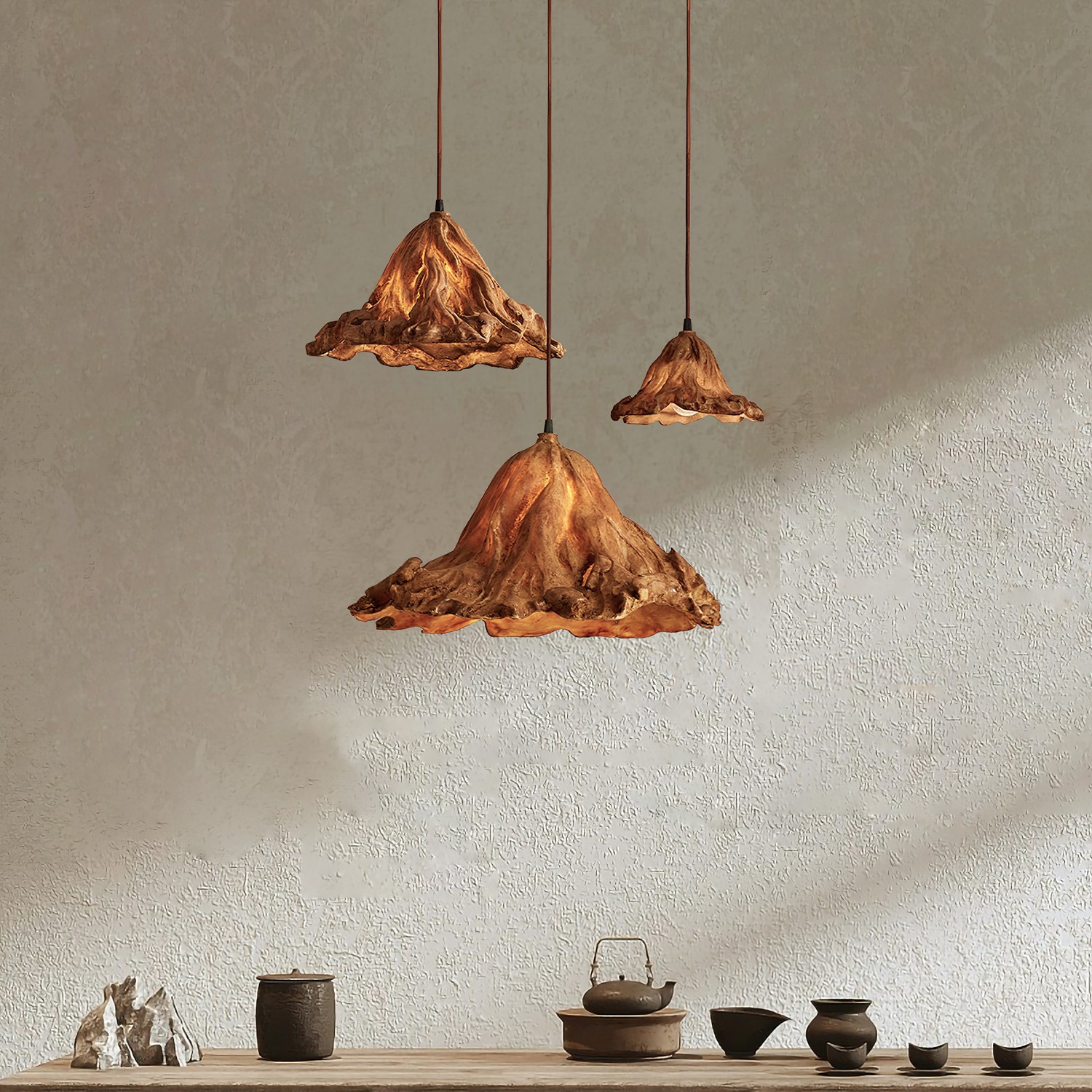 Retro Wilted Lotus Leaf Pendant Light K191
