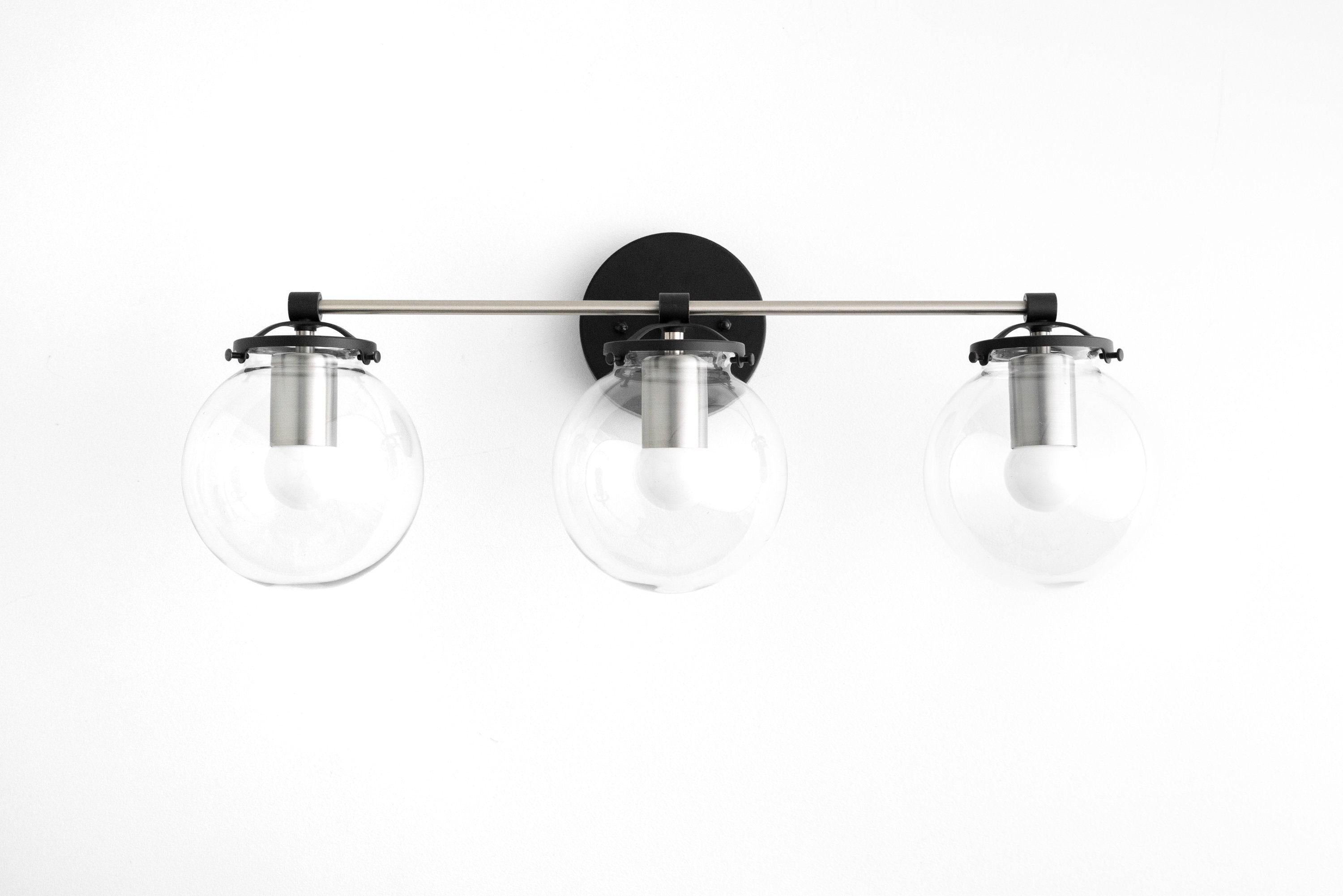 Glorica Glass 3 Shade Globe Vanity Light - Soft Bathroom Light Fixture K1453