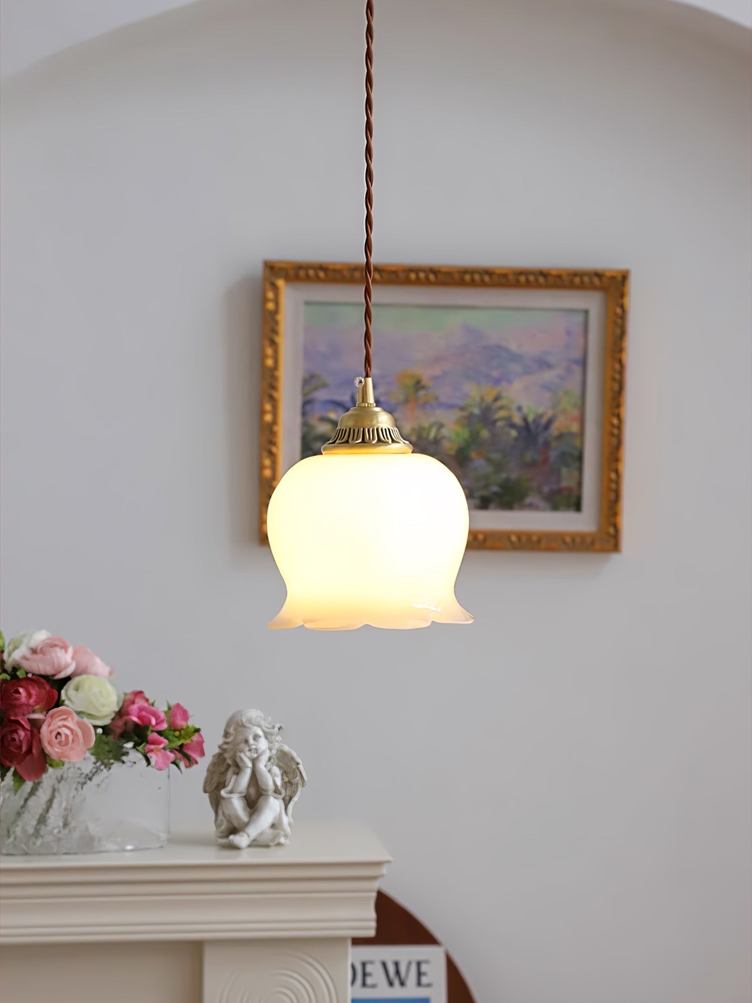 Traditional Glass Flower Pendant Lamp K736