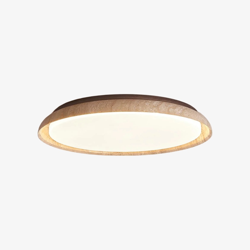 Torvella Round Ceiling Light Sculptural Disc Flush Mount - Modern Natural Bedroom Lighting K2296