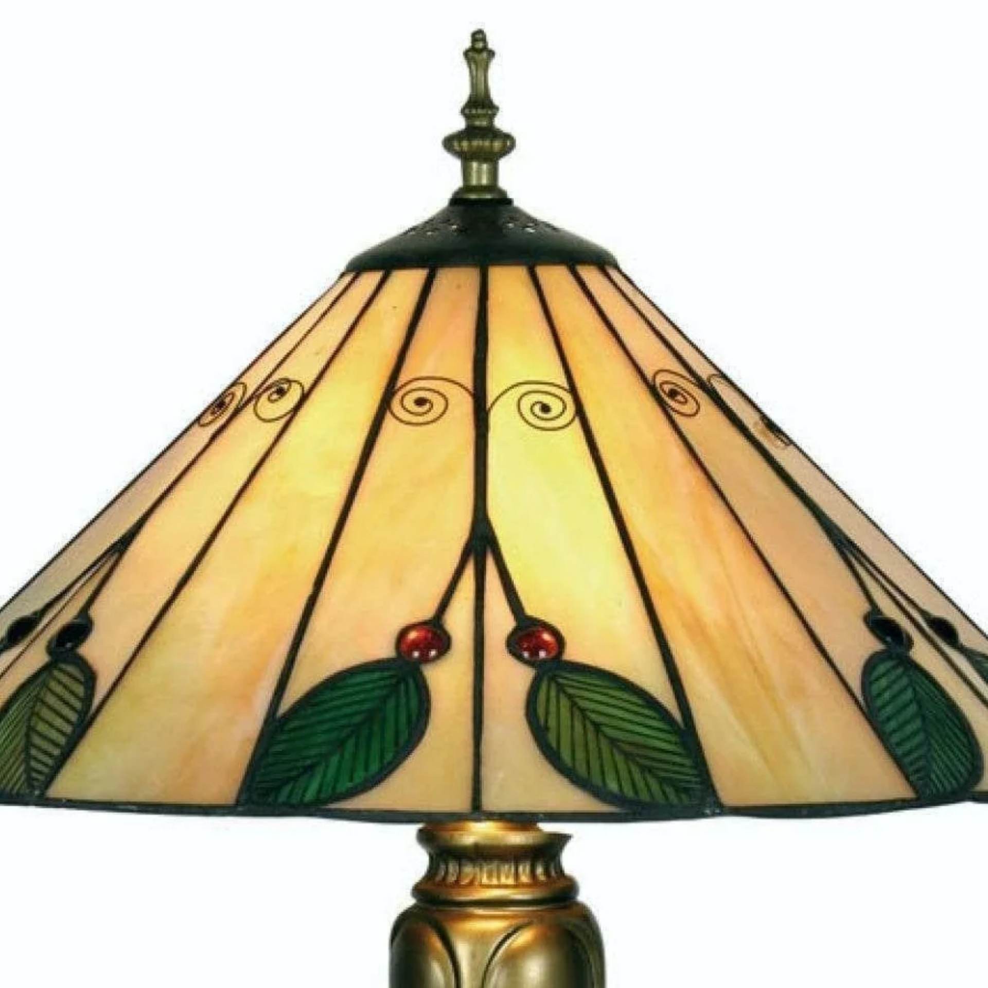 TiffStar Nature Inspired Art Glass Table Lamp - Stained Glass Leaf Pattern for Home Décor K1974