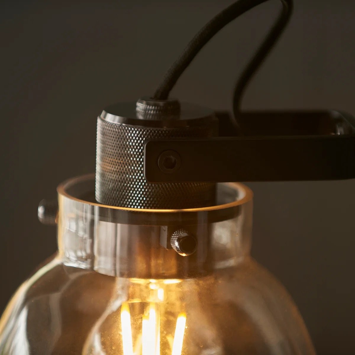 Readium Adjustable Table Lamp - Industrial Metal and Dome Glass for Bedroom K1838