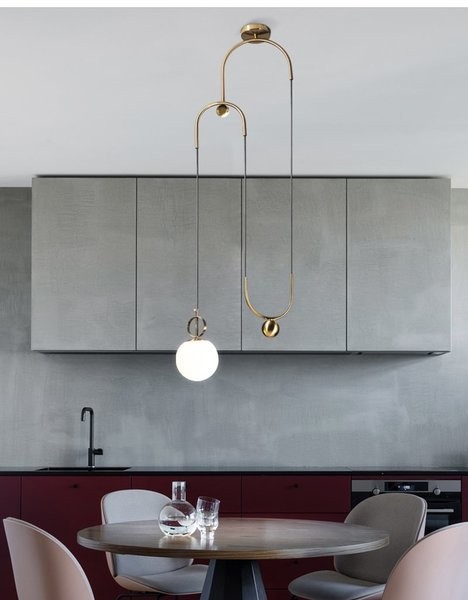 Glass ball pendant lamp