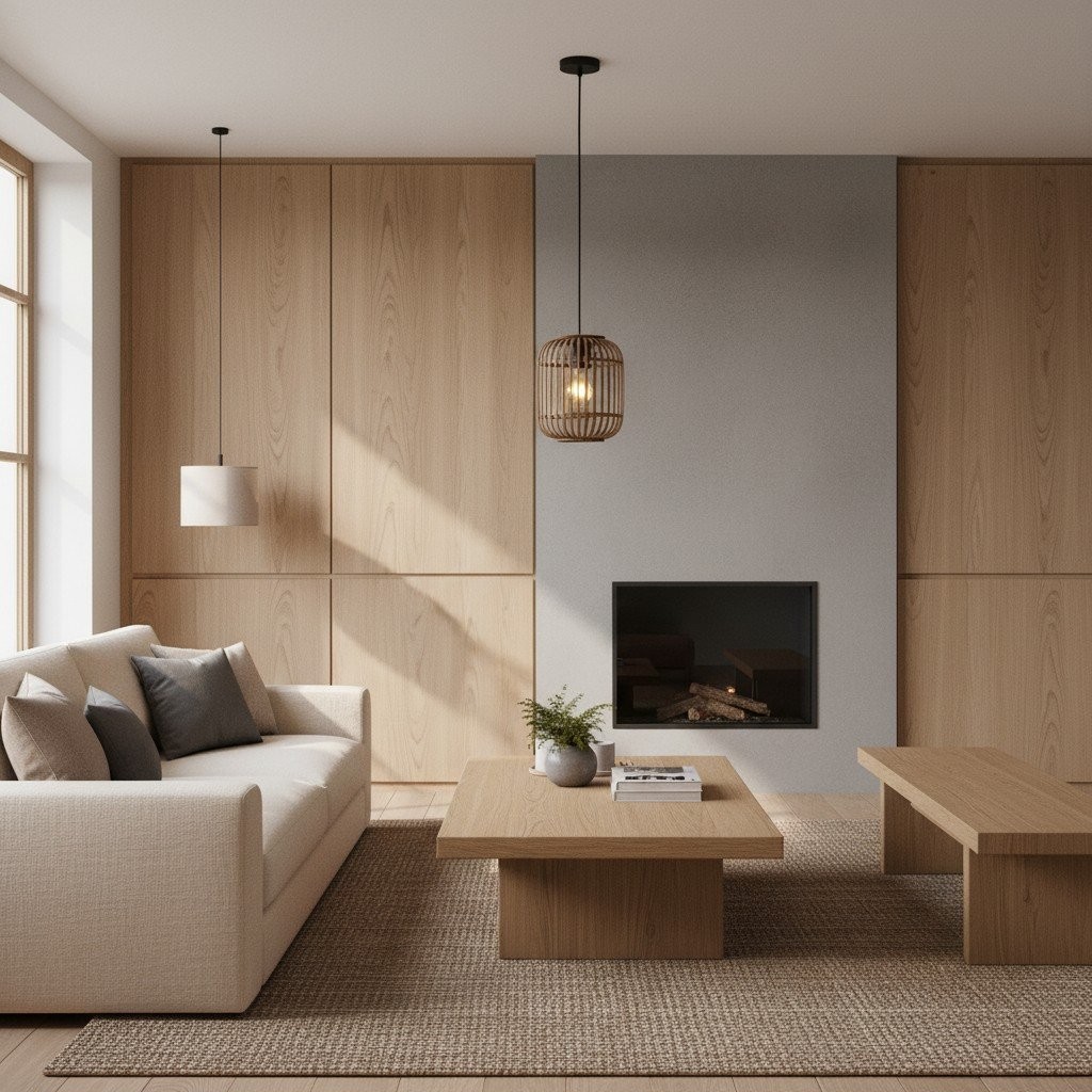 Yumeko Adjustable Bamboo Pendant Lamp - Natural Cage Pendant Light K1970