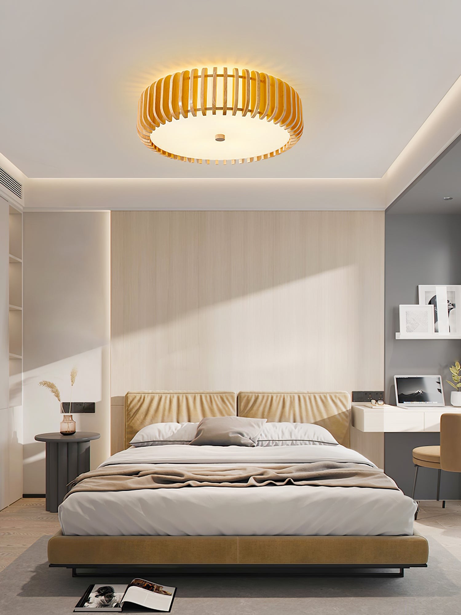 Wooden Drum Ceiling Lamp K1098