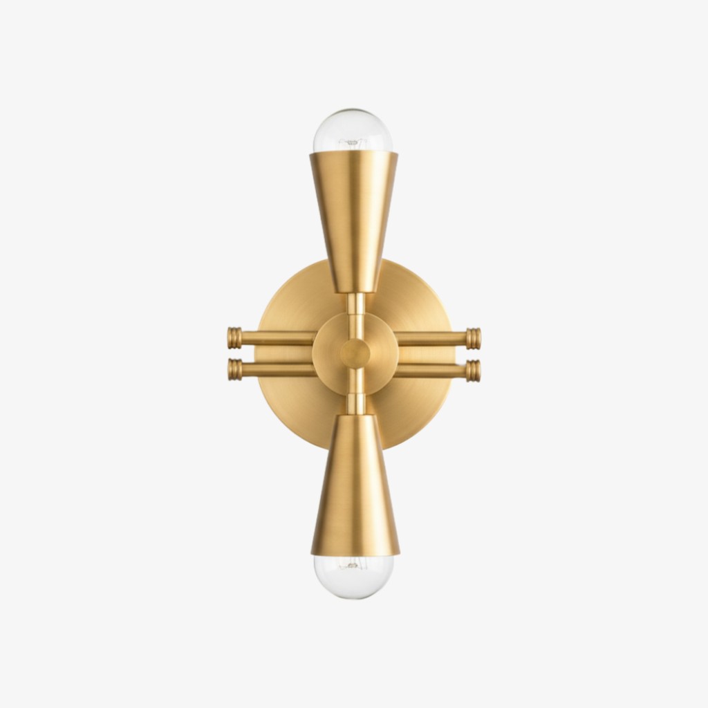 Pyralis Cone Art Deco Brass Sconce - Industrial Vanity Light K1460
