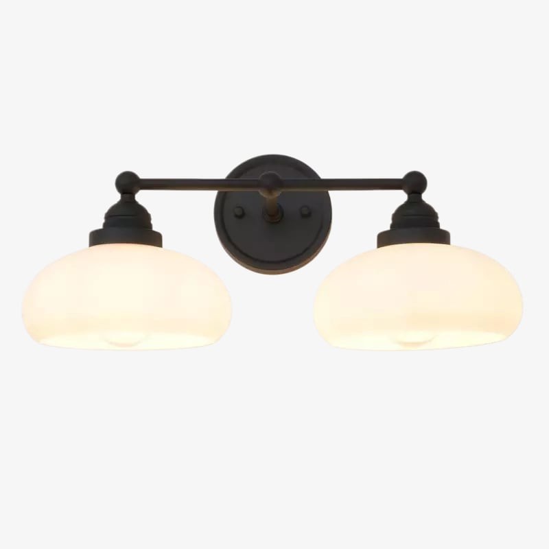 Velora Vintage Industrial Wall Sconce with Glass Shade for Hallway and Entryway K2089