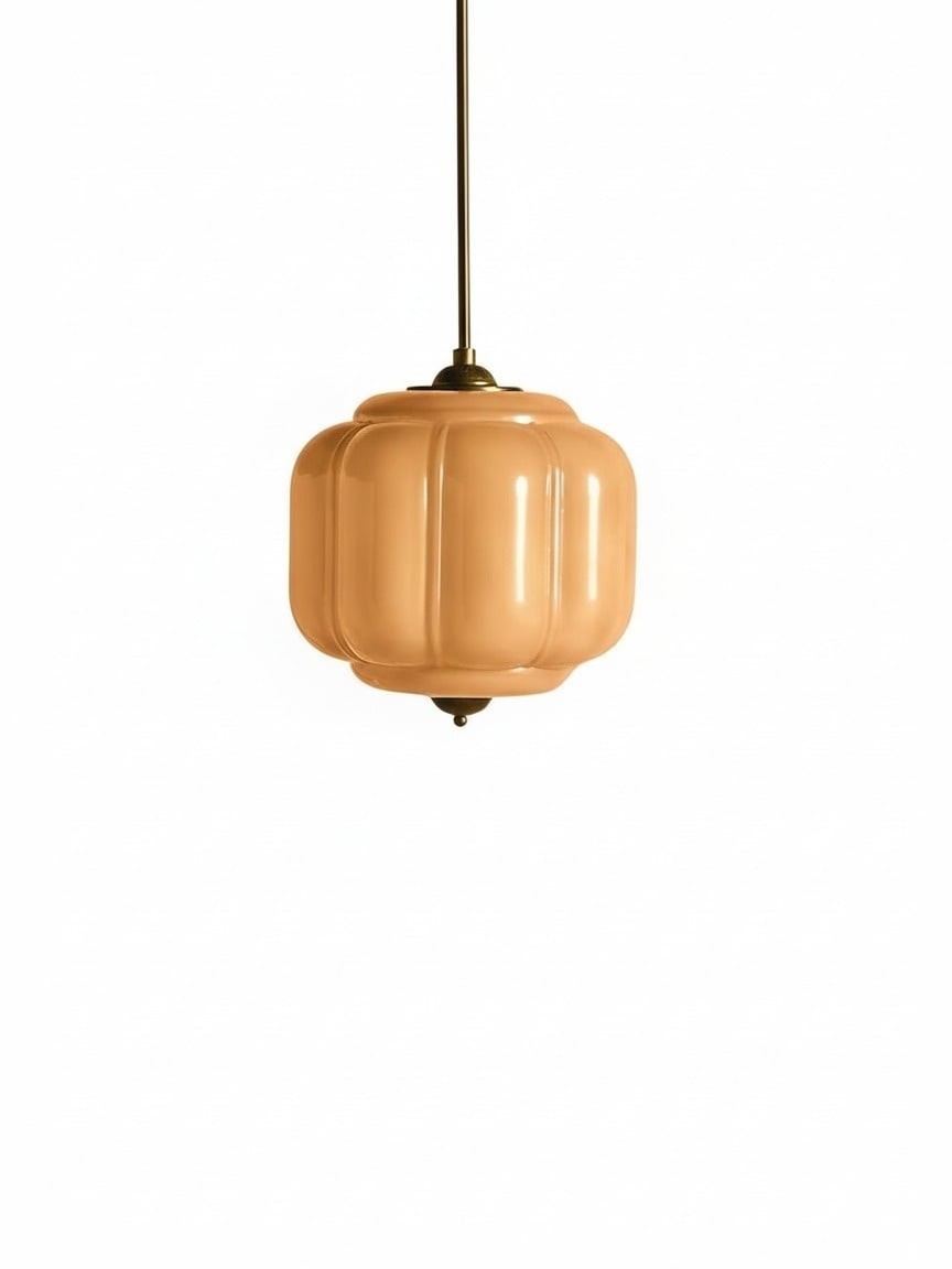 Eloise Classic Glass Pendant Light - Retro Glass and Metal Hanging Lamp for Kitchen Island Cafe K1475