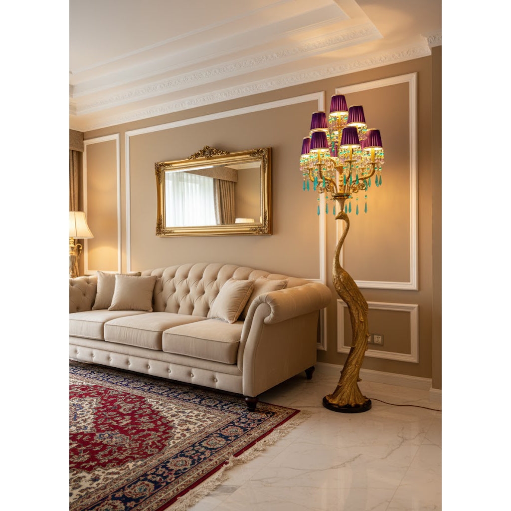 Perky Peacock Floor Lamp D761
