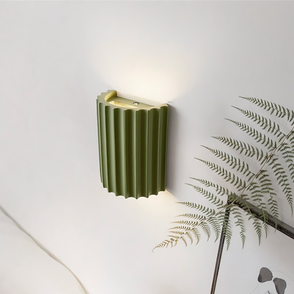 Striped Semicircle Resin Wall Lamp - Contemporary Accent Lighting for Living Room K95