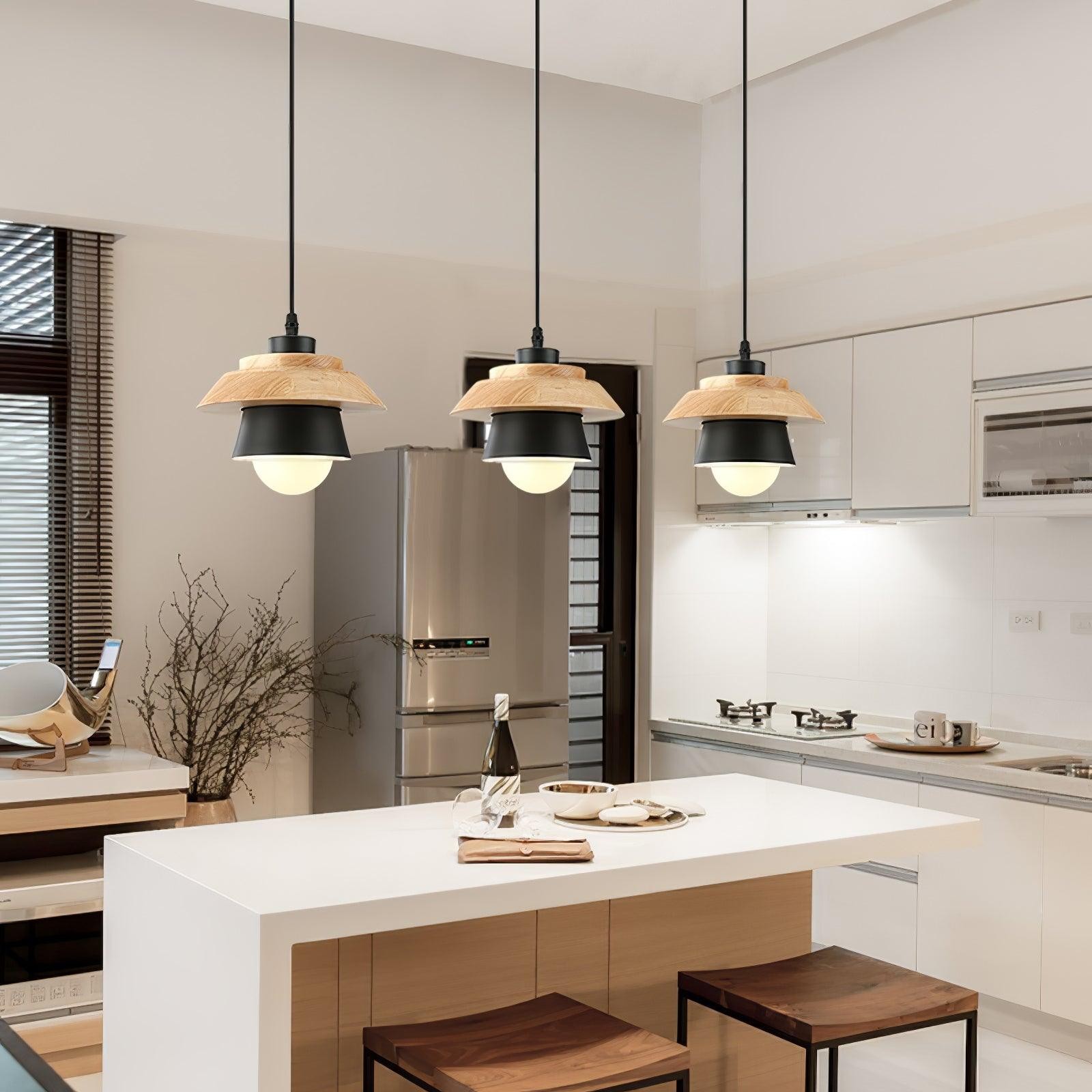 Stone Wood Pendant Lamp K677