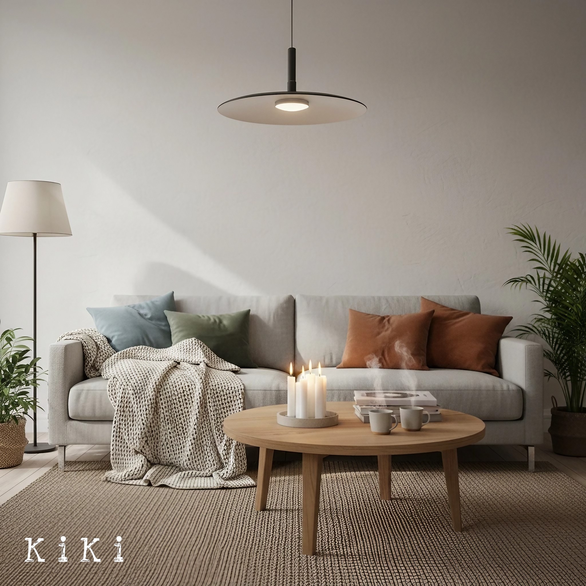 Vibrant Aplomb Large Pendant Light - Stylish Round Disc Pendan Light for Modern Interiors