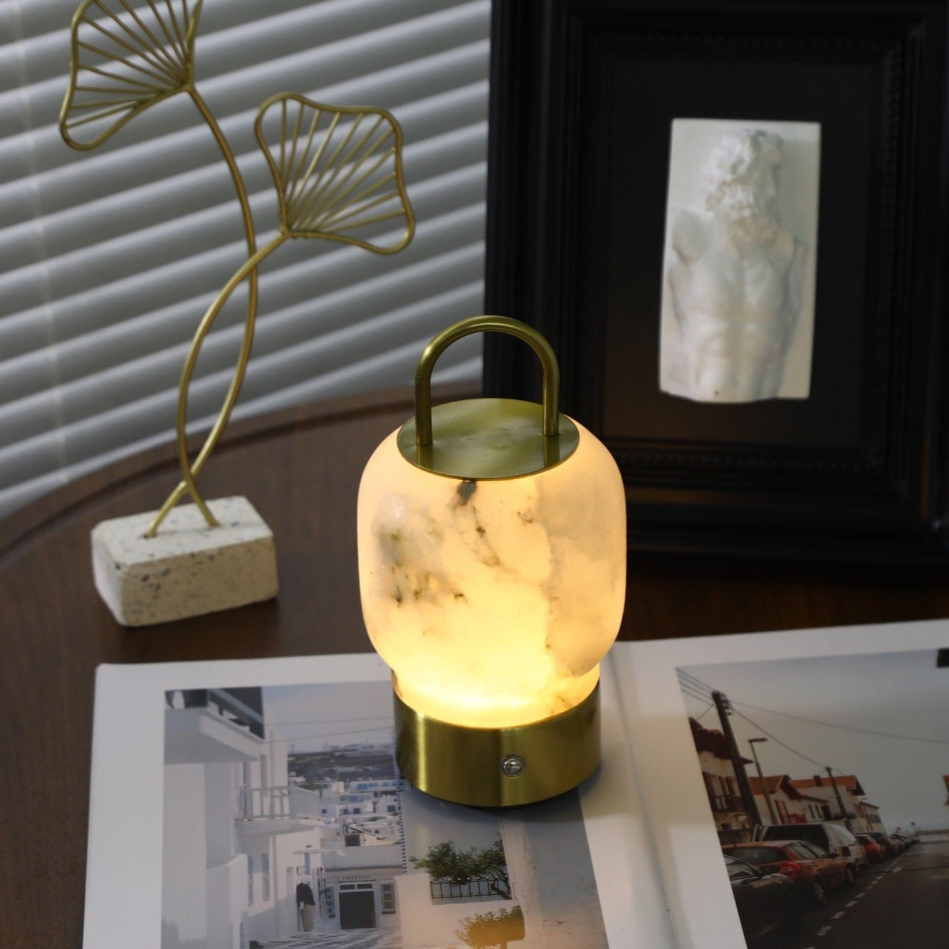 Alabaster Portable Rechargeable Table Lamp D397