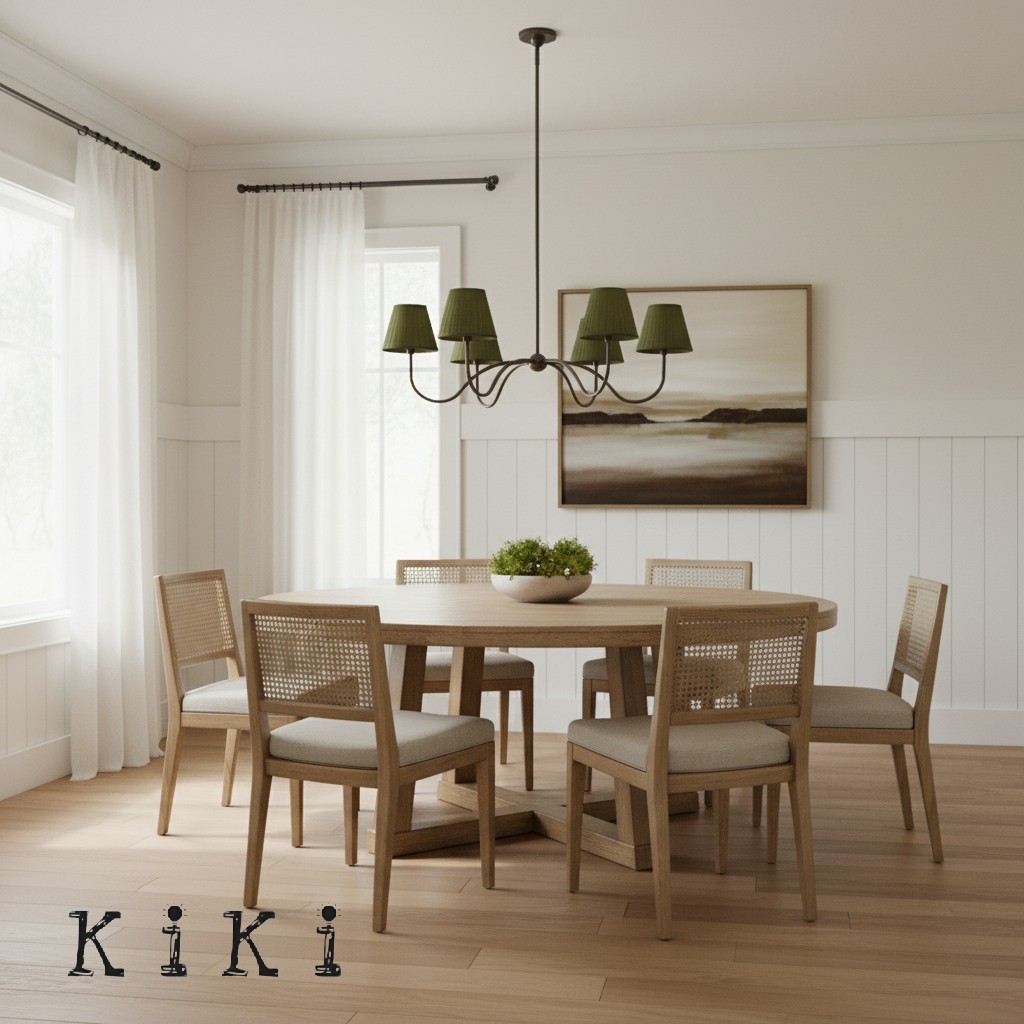 Luvora Round Pleated Shade Chandelier – Elegant Iron & Fabric Lighting for Dining & Living K1305