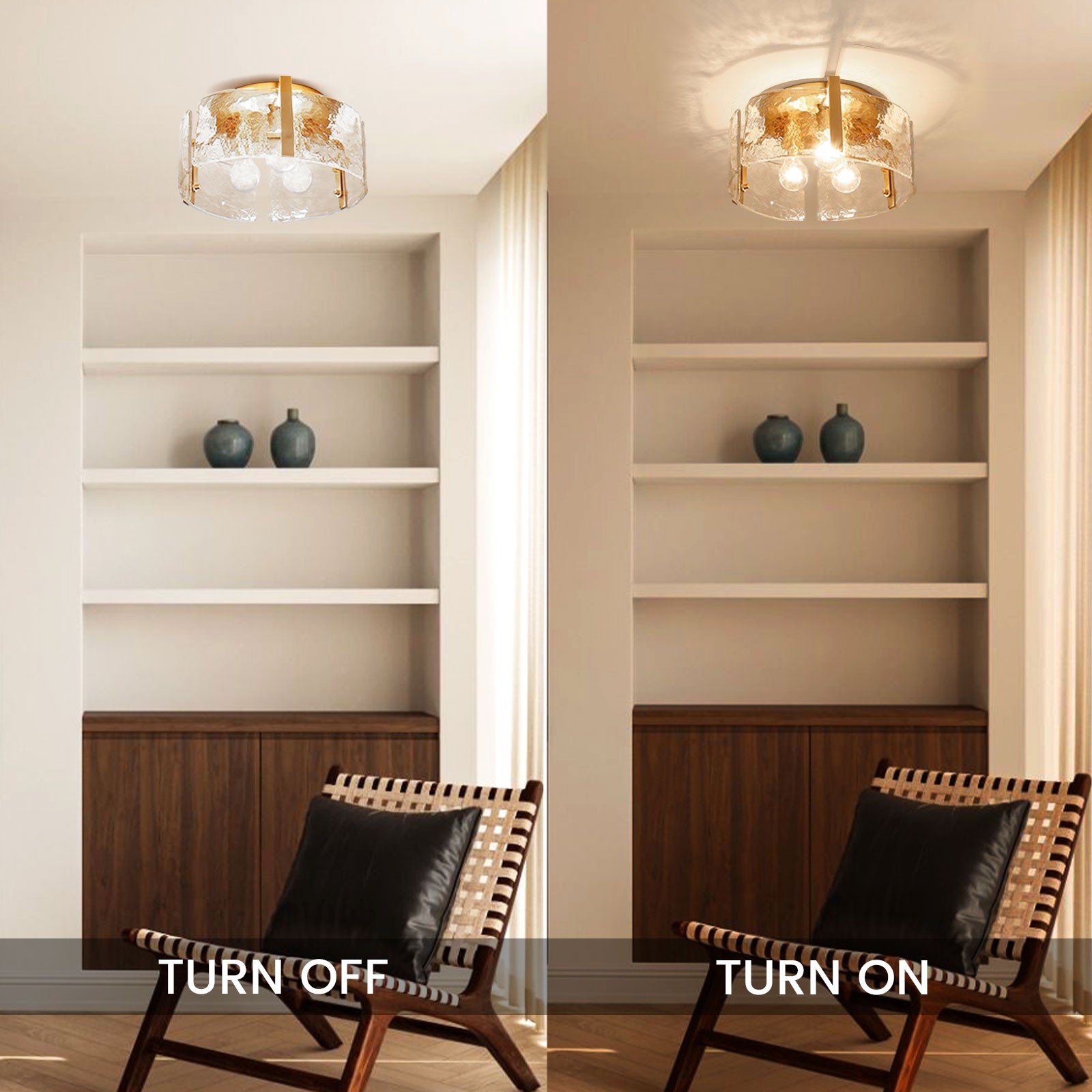 Nordic Light Luxury Flush Mount Ceiling Lamp for Living Room K840