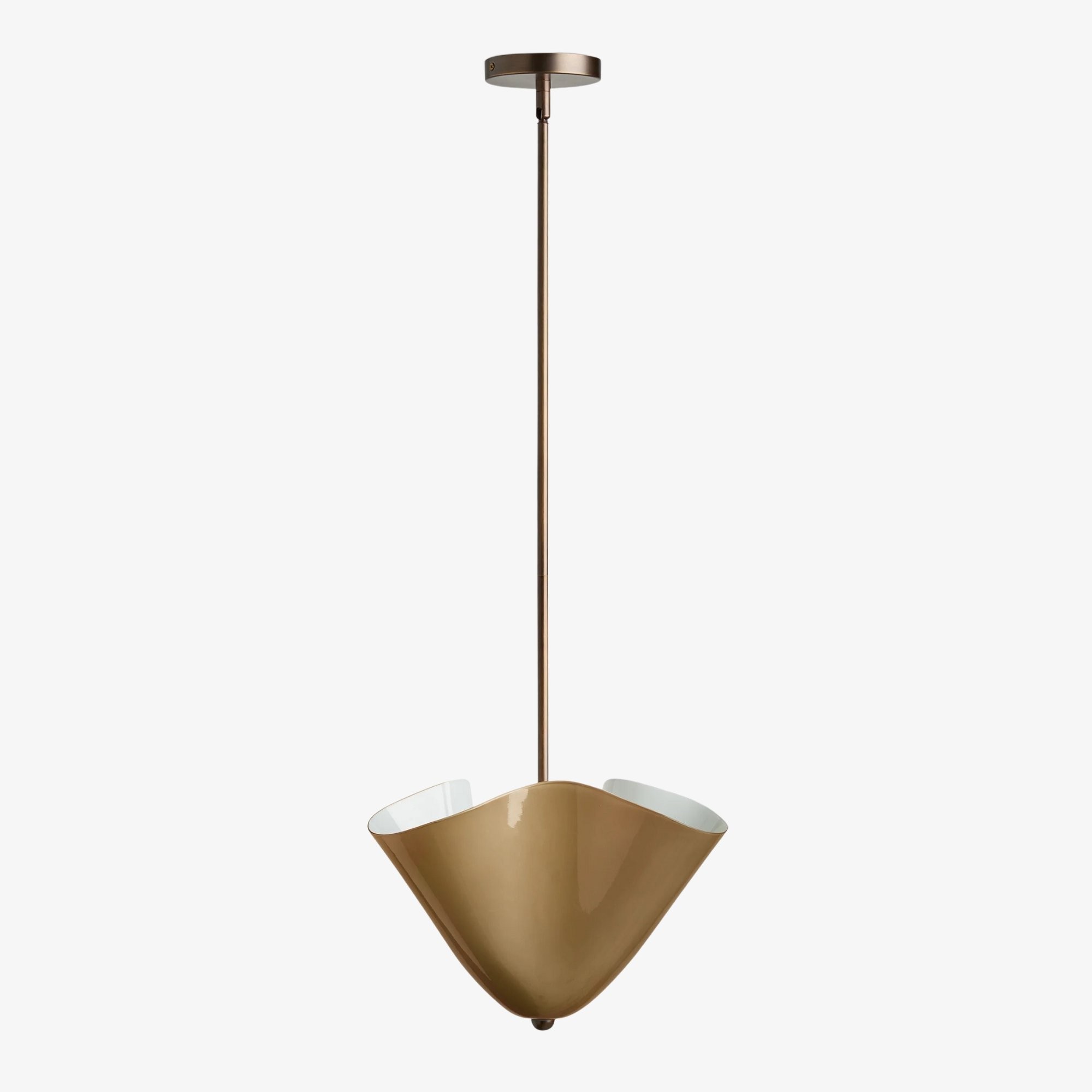Bellina Radner Pendant Light – Colored Glass Shade with Brass Detail for Modern Spaces K1131