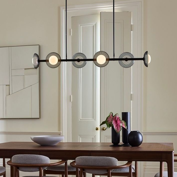 Elorina 6-Light Linear Chandelier - Modern Metal Light Fixture - Dining Room Lighting K1294