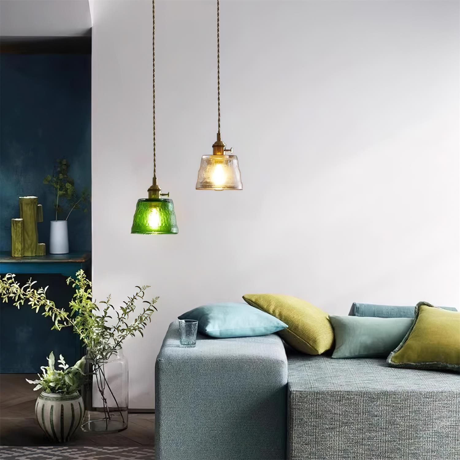 Retro Small Cup Glass Pendant Lamp K305