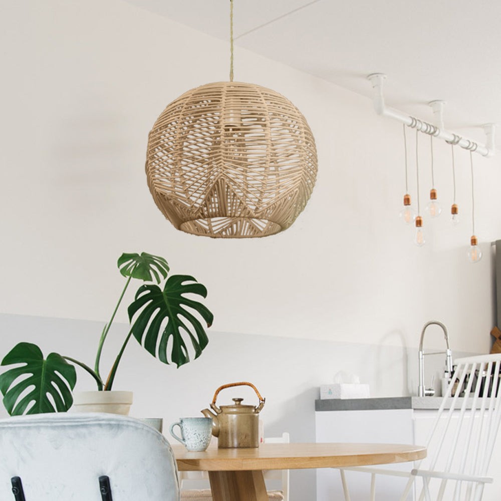 Boho Style Orb Rattan Pendant Light K45