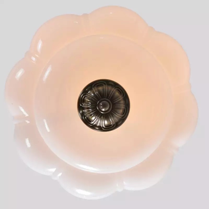 Eloise Retro Milk Glass Semi Flush Mount Ceiling Light K868
