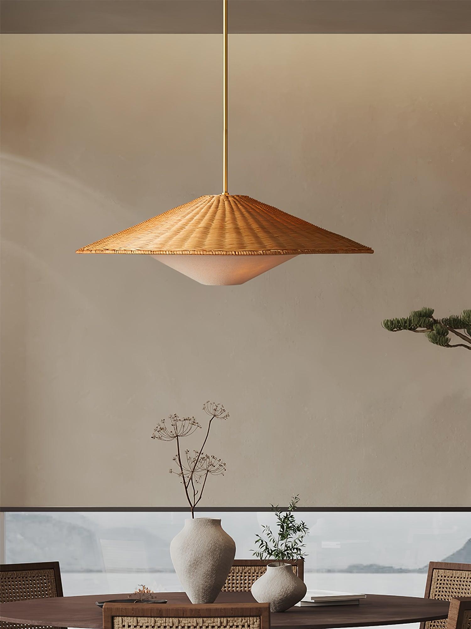 Rattan Hat Pendant Light Suitable For Living Room K612