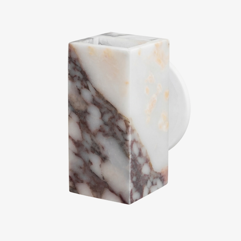 Alverra Modern Wall Sconce Geometric Stone Design - Ambient Wall Lighting for Living Space K2376