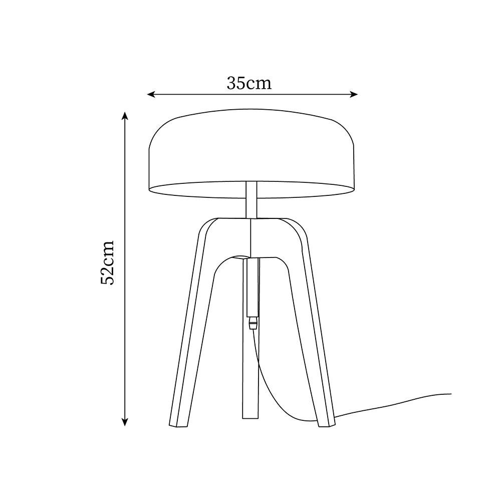 Minimalist Wood Tripod Table Lamp K710