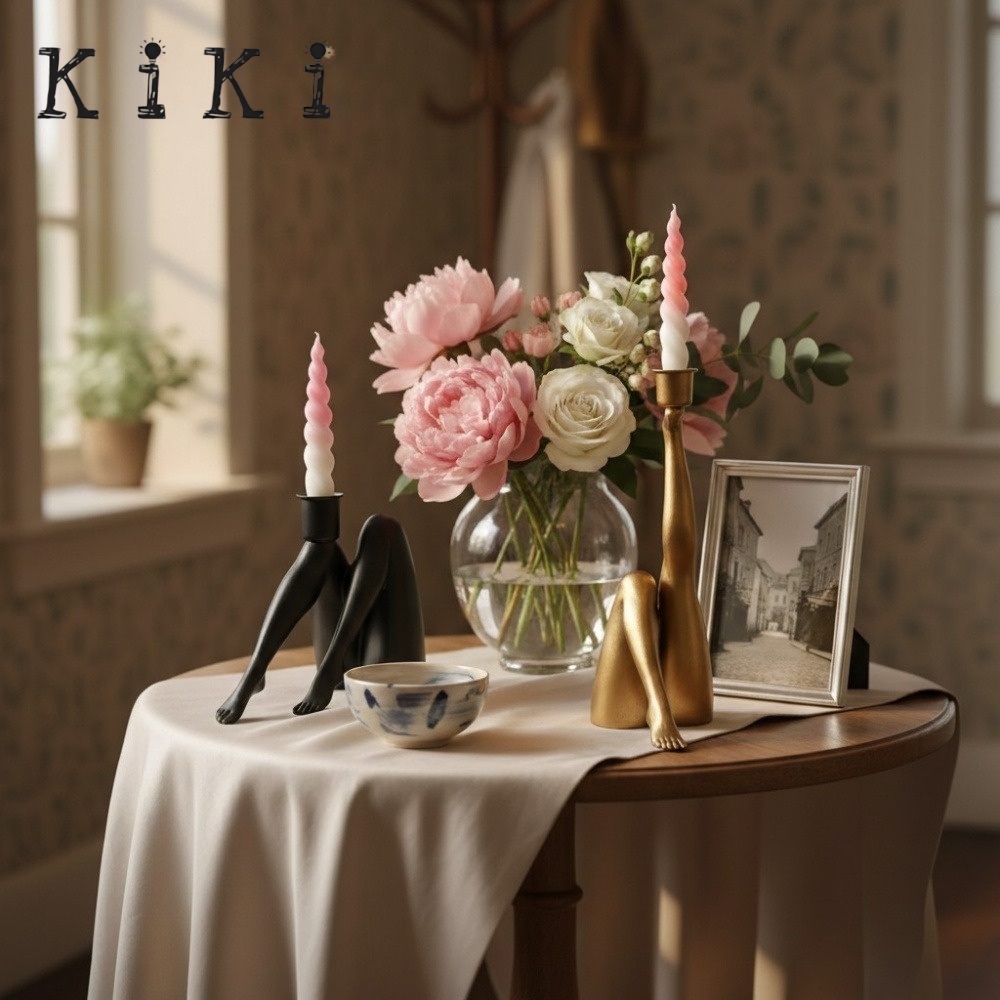 Kickra Sexy Legs Candle Holder - Modern Metal Base for Dining Table and Home Decor K2221