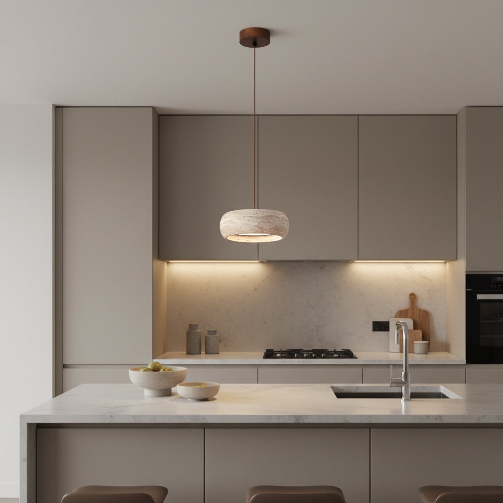 Travertine Drum Pendant Lamp D608