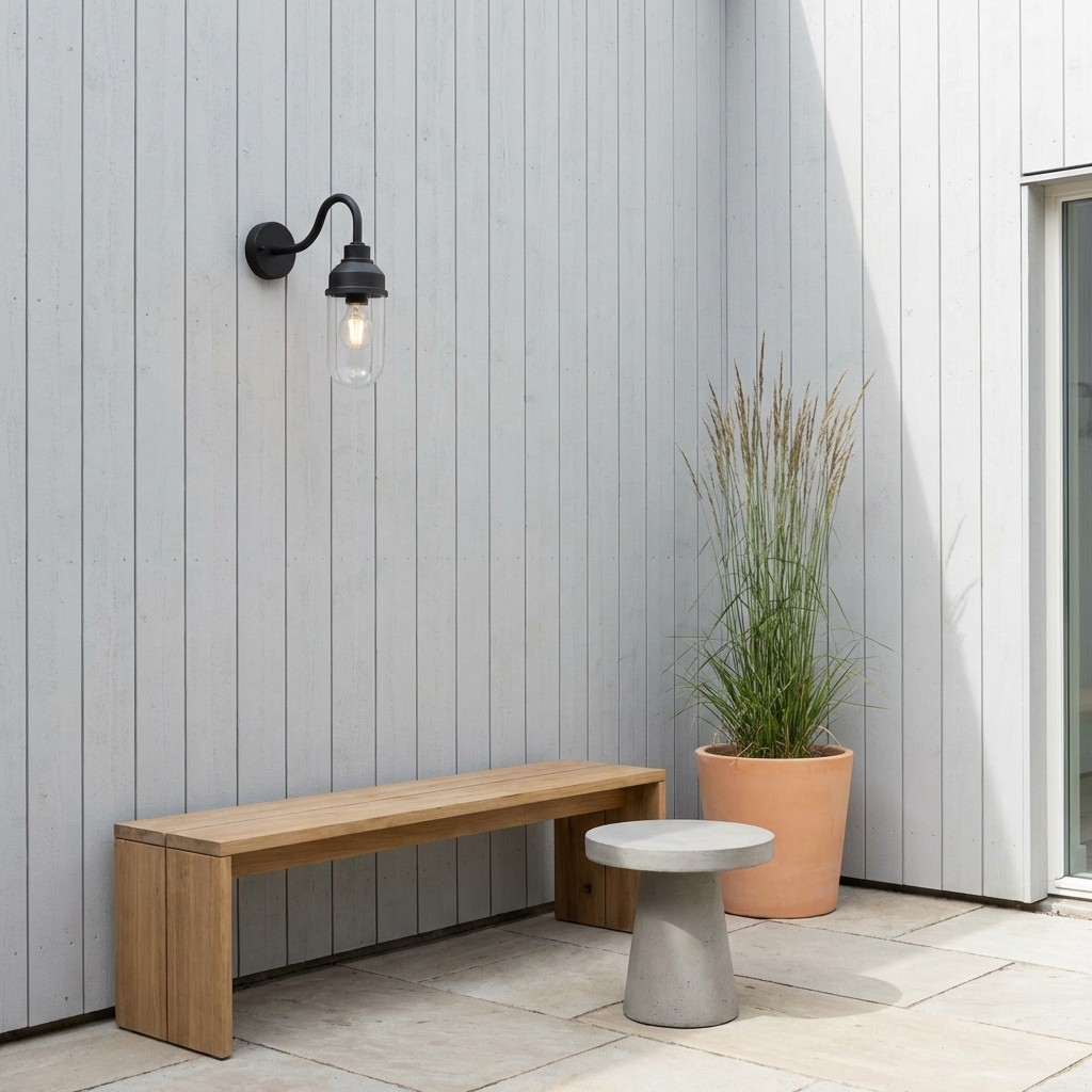Trevanta Contemporary Outdoor Wall Light - Minimalist Lantern for Entryways & Facades K1879