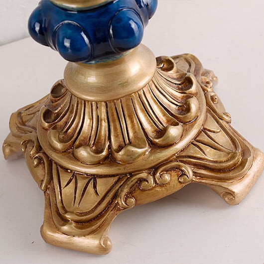 Palace Decoration Design Dark Blue Fabric Table Lamp K714