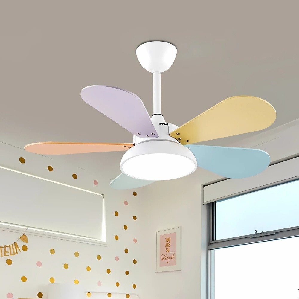 Nordic Colorful 3 Blade Ceiling Fan Light For Kids Room K1118
