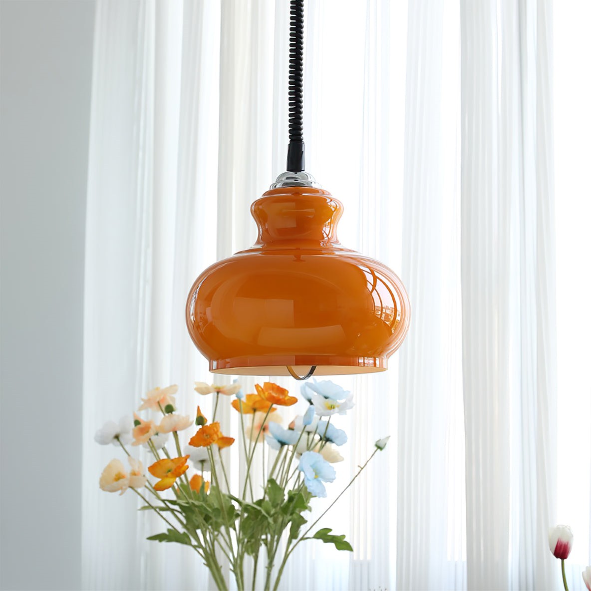 Retro Retractable Bauhaus Glass Pendant Light K198