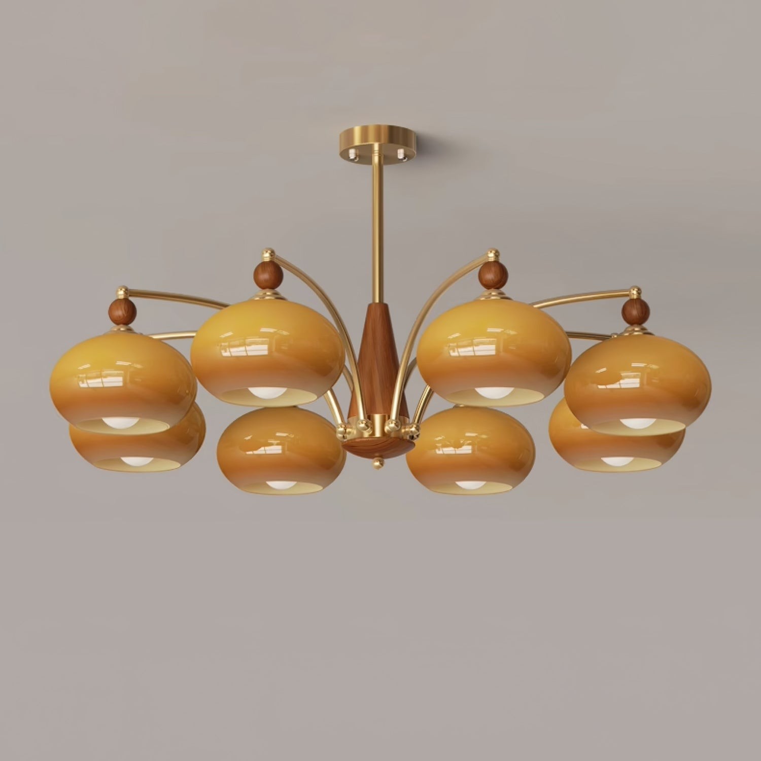 Vintage Multihead Persimmon Chandelier K623