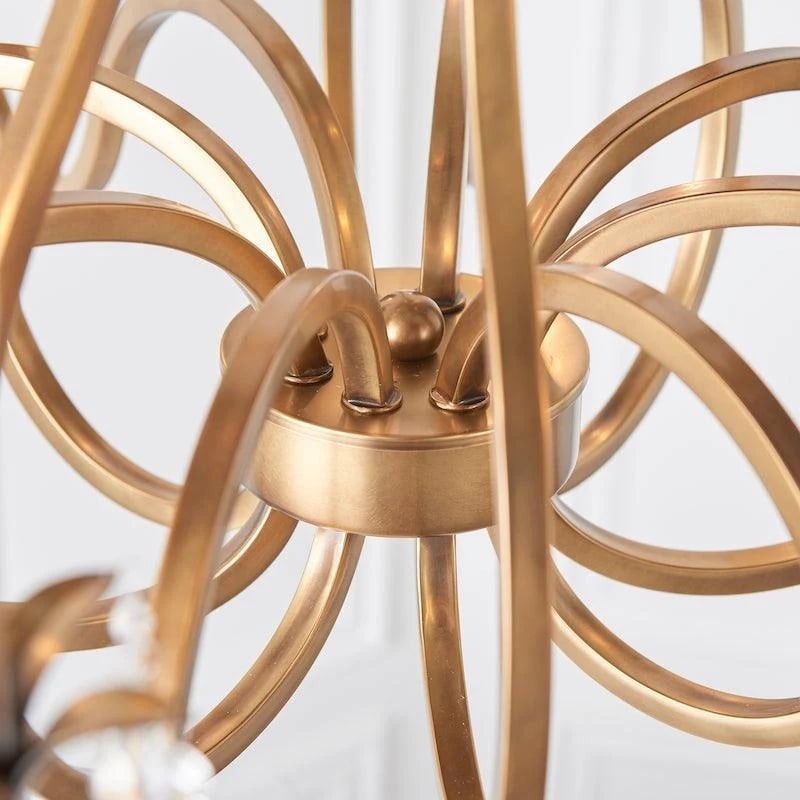 Talonis Multi-light Fabric Chandelier - Elegant Metal Curved Arms for Dining and Living K1900