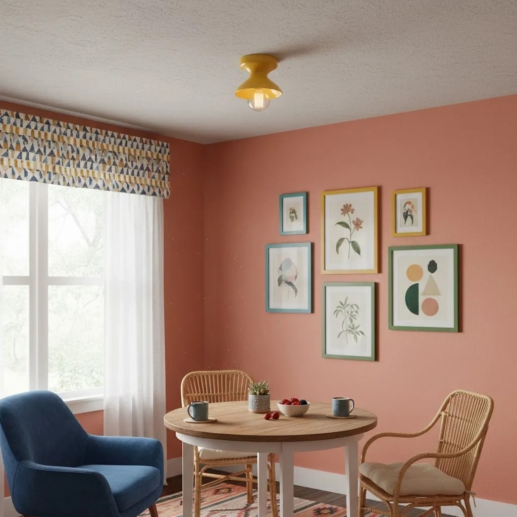 Dravin Bowl Ceramic Ceiling Light - Minimalist Colorful Ceiling Lamp for Kitchen K2351