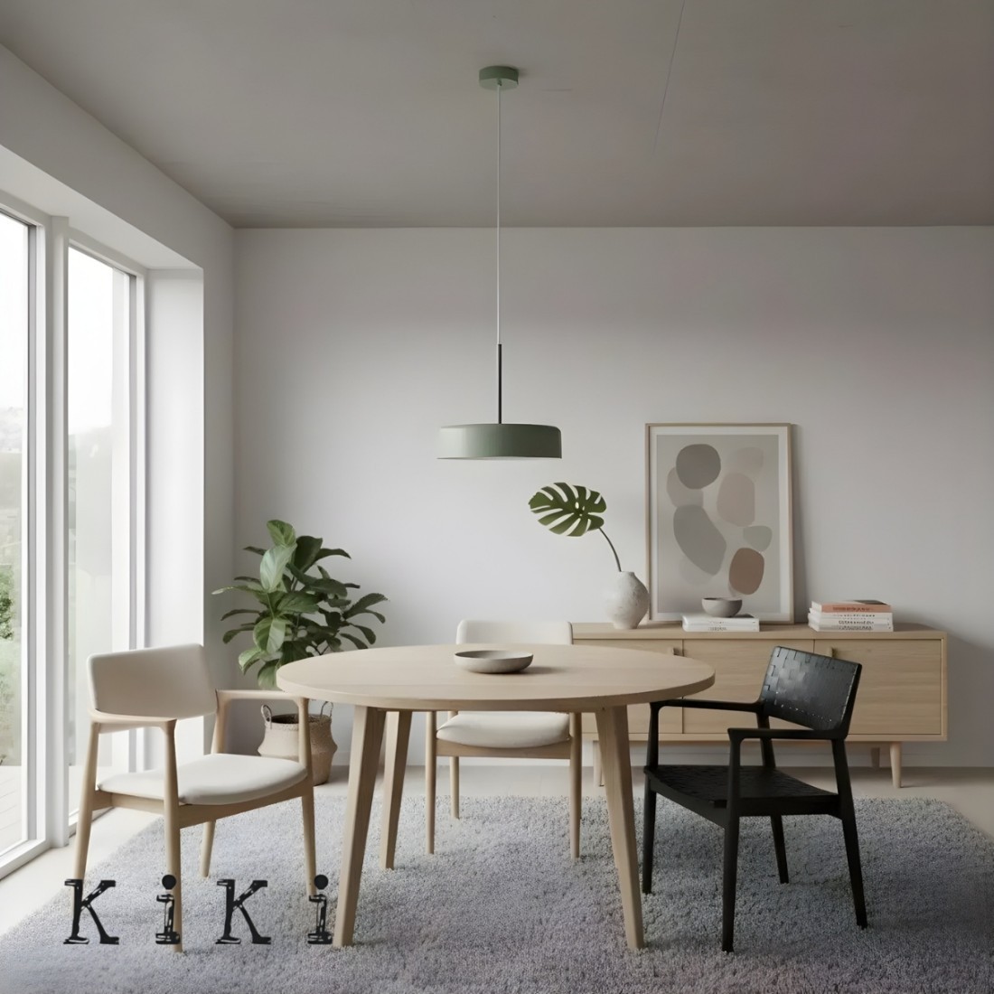 Modern Bobber Round LED Pendant Light – Adjustable Suspension for Dining Zone or Hallway K944